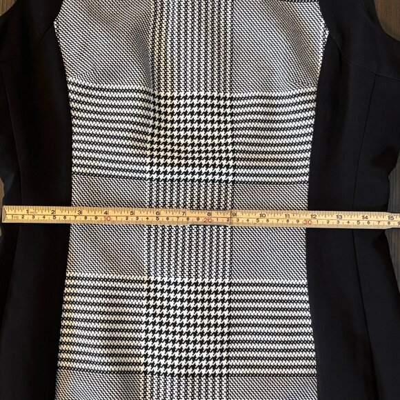 NWT H&M Sleeveless Midi Houndstooth-paneled Sheath Dress, Size 12 - Picture 11 of 15